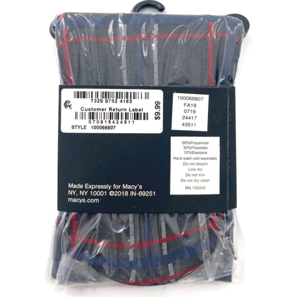 Inc Sheer Plaid Anklet Socks, Black Plaid (Black, One Size Fits Most) - Picture 5 of 8